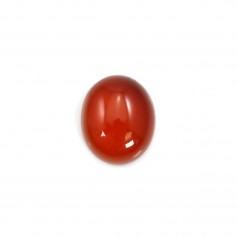 Cabochon agate rouge, de forme ovale 8x10mm x 2pcs
