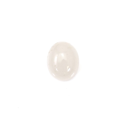 Cabujón de jade blanco, forma ovalada 10x12mm x 2pcs