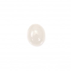 Cabujón de jade blanco, forma ovalada 10x12mm x 2pcs