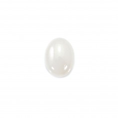 Cabochon Jade blanc, de forme ovale 13x18mm x 1pc