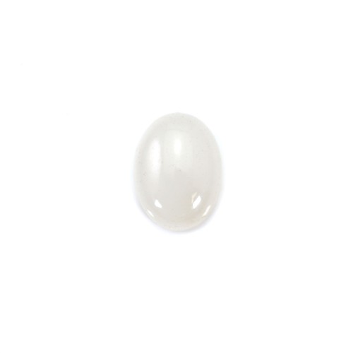 Cabochon white jade oval 6x8mm x 4pcs