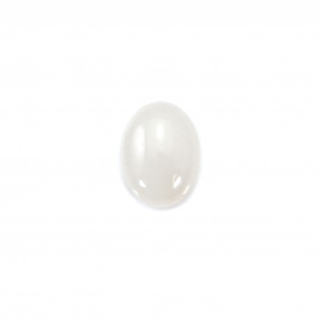 Cabochon jade blanc oval 7x9mm x 4pcs