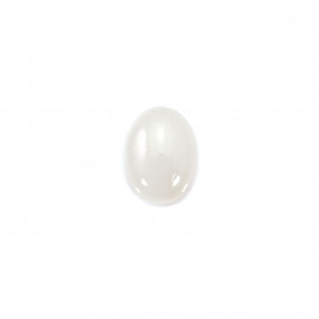 Cabochon jade blanc oval 6x8mm x 4pcs