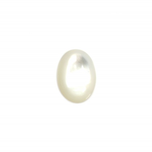 Cabochon oval 10x14mm Branco Mãe de Pérola x 1pc