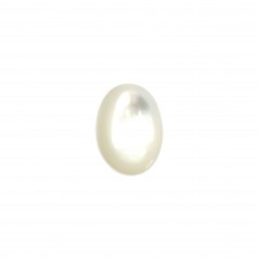 Cabochon ovale 10x14mm Madreperla bianca x 1pc