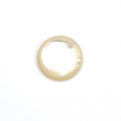 Cabochon round 14 mm White Mother of Pearl x 1pc