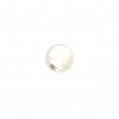 Cabochon round 4mm White Mother of Pearl x 2pcs