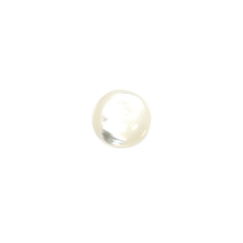 Cabochon rond 6 mm Nacre Blanc x2