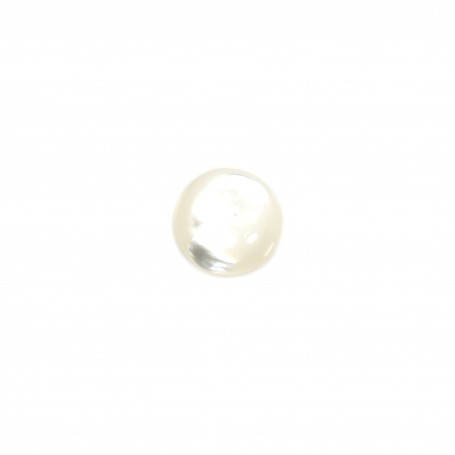 Cabochon rond 6 mm Nacre Blanc x2