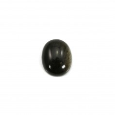 Ovaler goldener Obsidian-Cabochon, 9x11mm x 1pc