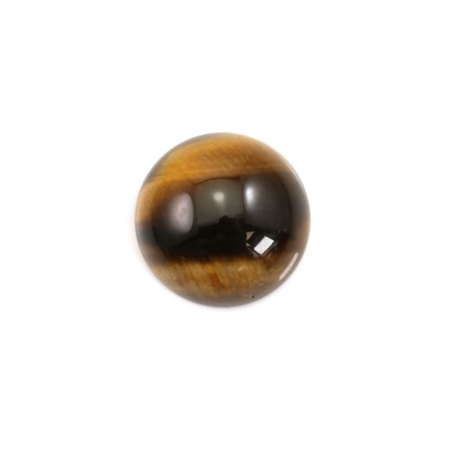 Cabochon l'oeil de tigre ronde plat 14mm x 1pc
