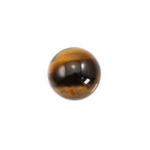 Cabochon Oeil de Tigre Rond-plat 12mm x 1pc