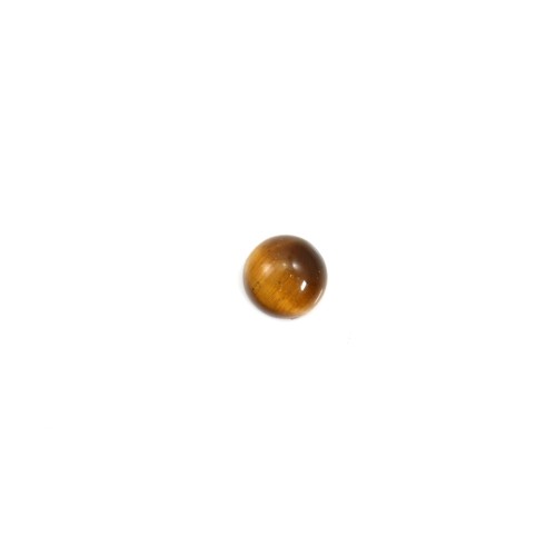 Tiger eye on cabochon, in round shape, 3mm x 4pcs