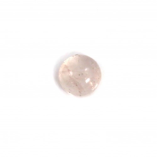 Cabochão redondo de quartzo rosa 4mm x 4pcs