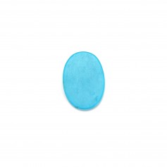 Cabochon Turquoise, forme ovale et plate 10x14mm x 1pc