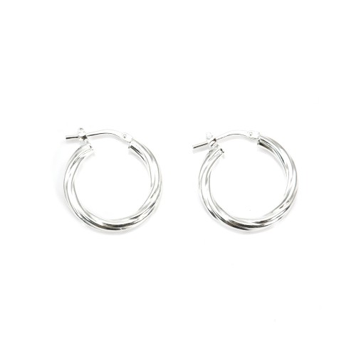 Twisted Creole 20mm Silver 925 x 2pcs