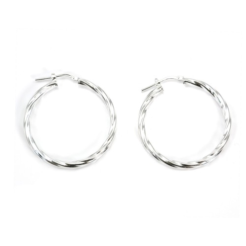 Twisted Creole 35mm Silver 925 x 2pcs
