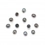 Perla coltivata d'acqua dolce, grigio scuro, oliva, 4-4,5 mm x 2 pezzi