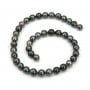 Perles de culture de Tahiti, de forme semi-rondes, composé de perles de 8 à 11 mm x 40cm