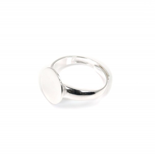 Einstellbare Ringfassung 12mm runde Halterung aus 925er Silber x 1Stk