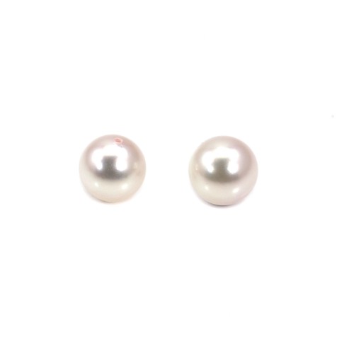 Perle de culture AKOYA japonais semi-percée ronde 6.5-7mm x 1pc