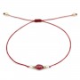 Ruby & Freshwater Pearl cord bracelet x 1pc