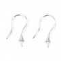 925 silver ear hook for half-pierced 22mm x 2pcs