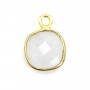 Moonstone in the shape of square, 1 ring, set on golden silver, 9mm x 1pc