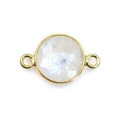 Round moonstone, 2 rings, set on silver gilt, 11mm x 1pc