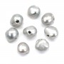 Grey baroque freshwater pearl 7-9mm with large drilling 1.9mm x 20pcs