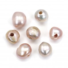 Freshwater cultured pearl, purple, baroque, 7-9mm x 2pcs