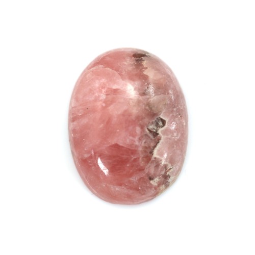 Cabochon de rhodochrosite rose, de forme ovale, et de taille 12x16mm x 1pc