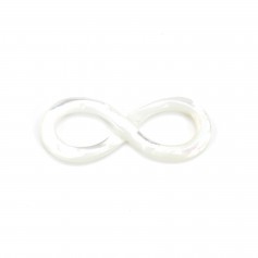 White mother-of-pearl infinity symbol 5x15mm x 1pc