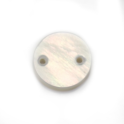 Round flat white mother-of-pearl 8mm x 2pcs