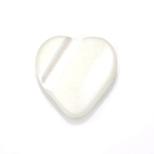 Forma de corazón de nácar blanco 6mm x 12pcs