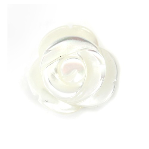 White mother of pearl rose shape 10mm x 2pcs