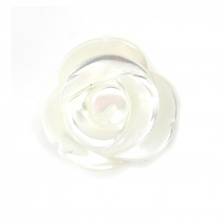Nacre blanche en forme de rose 10mm x 2pcs