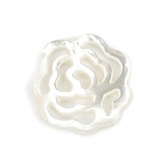 White openwork mother of pearl flower 14mm x 1pc