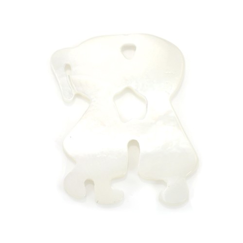 Madreperla bianca a forma di coppia di innamorati 14x16 mm x 1 pezzo