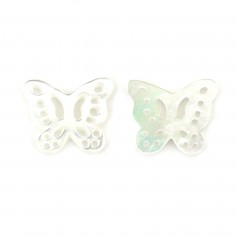 White openwork mother of pearl butterfly 9.5x11.5mm x 1pc