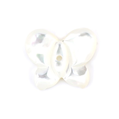 White mother-of-pearl in butterfly shape 10x12 mm x 1pc 