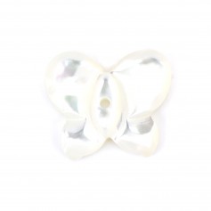 White mother of pearl butterfly 10x12mm x 1pc