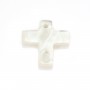 White mother-of-pearl cross 11x11mm x 1pc