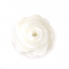 Nacre blanche en forme de fleur 8mm x 1pc