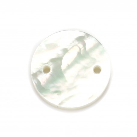 Nacre blanche ronde plate 12mm x 2pc