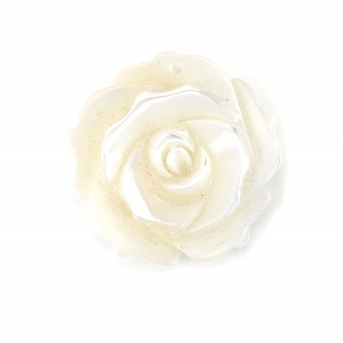 Weißes Perlmutt in Rose halb durchbohrt 20mm x 1St