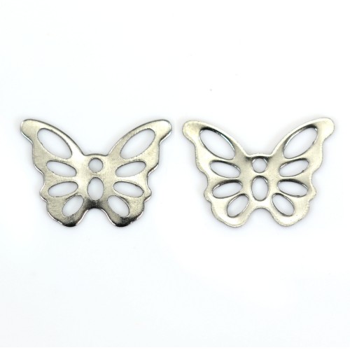Butterfly Charm Stainless Steel 11x15mm x 2pcs