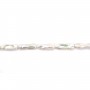 Perlas cultivadas de agua dulce, blancas, tubo barroco, 6-8mm x 38cm
