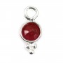 Charm Gemstone dyed ruby color round faceted 5x11mm x 1pc