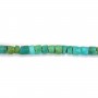 Turquoise reconstituted blue green, in the shape of a tube, 1mm x 37cm